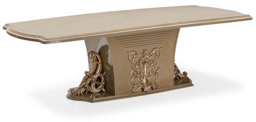 Casa Padrino Luxus Barock Esstisch Grau / Gold - Prunkvoller Barockstil K�chentisch - Luxus Esszimmer M�bel im Barockstil - Barock Esszimmer M�bel - Barock Einrichtung