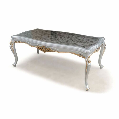 Casa Padrino Luxus Barock Esstisch Grau / Silber / Gold 165 cm - Barock M�bel