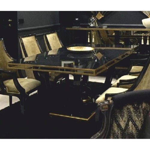 Casa Padrino Luxus Barock Esstisch Schwarz / Gold - Prunkvoller Barockstil K�chentisch - Luxus Esszimmer M�bel im Barockstil - Prunkvolle Barock Esszimmer M�bel