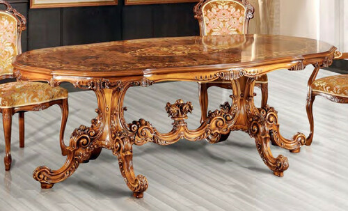 Casa Padrino Luxus Barock Esstisch Braun - Ovaler Massivholz Esszimmertisch im Barockstil - Prunkvolle Barock Esszimmer M�bel - Erstklassische Qualit�t - Made in Italy