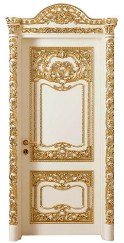 Casa Padrino Luxus Barock Wohnungst�r Wei� / Gold - Prunkvolle Massivholz T�r mit Rahmen - Luxus M�bel im Barockstil - Barock M�bel - Hotel M�bel - Barock Einrichtung - Edel & Prunkvoll