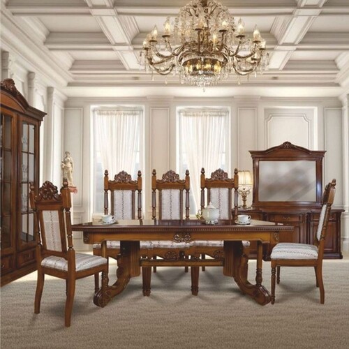 Casa Padrino Luxus Barock Esszimmer Set Braun / Silber - 1 Ausziehbarer Esstisch & 8 St�hle