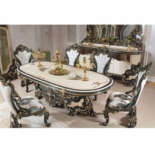 Casa Padrino Luxus Barock Esszimmer Stuhl 6er Set - Hangefertigte Barockstil Esszimmer M�bel
