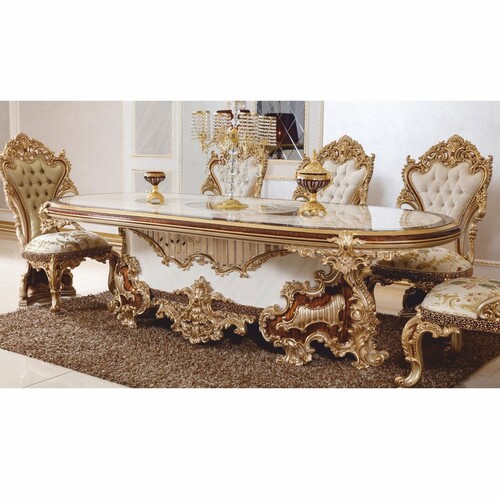 Casa Padrino Luxus Barock Esszimmer Stuhl 6er Set - Prunkvolle Barockstil Esszimmer M�bel