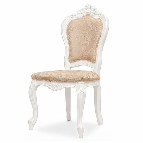 Casa Padrino Luxus Barock Esszimmer Stuhl Beige / Wei� - Exquisite Barock M�bel