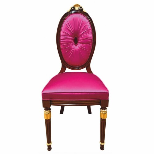 Casa Padrino Luxus Barock Esszimmer Stuhl Pink / Dunkelbraun / Gold - Barock Esszimmer M�bel - Made in Italy