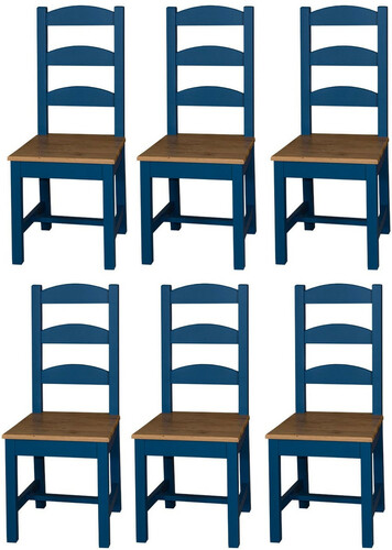 Casa Padrino Landhausstil Esszimmer Stuhl Set 48 x 41 x H. 93 cm - Verschiedene Farben - Massivholz K�chen St�hle 6er Set - Esszimmer M�bel im Landhausstil 