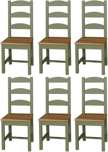 Casa Padrino Landhausstil Esszimmer Stuhl Set 48 x 41 x H. 93 cm - Verschiedene Farben - Massivholz K�chen St�hle 6er Set - Esszimmer M�bel im Landhausstil 