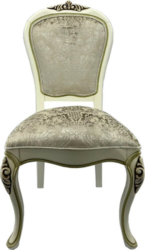 Casa Padrino Luxus Barock Esszimmerstuhl mit elegantem Muster Gr�n / Creme - Esszimmer M�bel im Barockstil - Luxus M�bel im Barockstil - Barock Interior - Barock M�bel - Edel & Prunkvoll