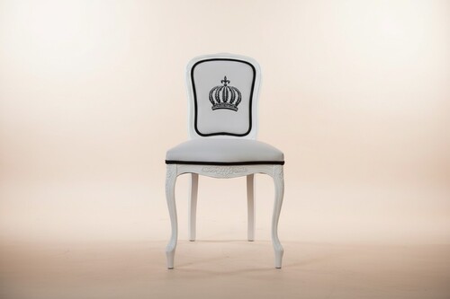 Casa Padrino Luxus Barock Esszimmerstuhl Pomp��s von Harald Gl��ckler in Wei� / Schwarz - 48 x 54 x 100 cm