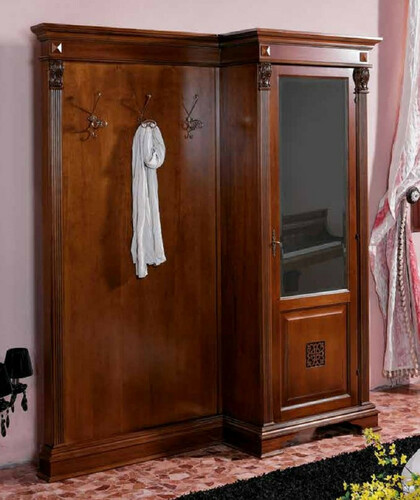 Casa Padrino Luxus Barock Garderobe mit Schrank Braun - Massivholz Garderobe im Barockstil - Luxus Garderoben M�bel im Barockstil - Luxus Qualit�t - Made in Italy