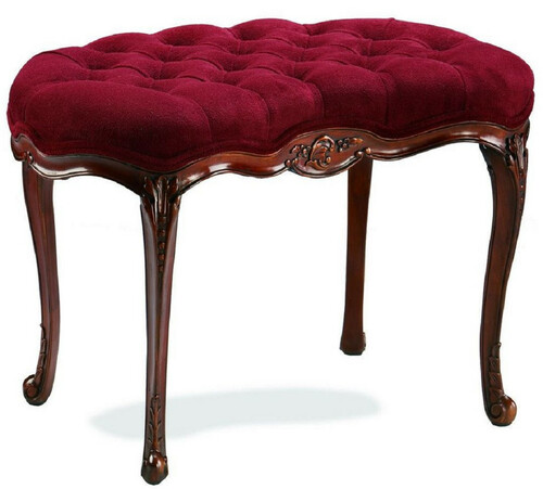 Casa Padrino Luxus Barock Hocker Bordeauxrot / Braun - Handgefertigter Sitzhocker - Wohnzimmer M�bel im Barockstil