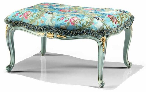 Casa Padrino Luxus Barock Hocker T�rkis / Gold 73 cm - Made in Italy