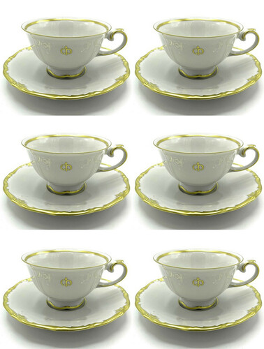 Casa Padrino Luxus Barock Kaffeetassen 6er Set Wei� / Gold - Edles Reichenbach Porzellan - Made in Germany