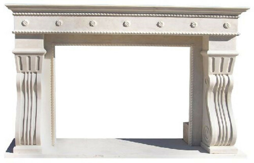 Casa Padrino Luxus Barock Kaminumrandung Wei� 202 x 55 x H. 125 cm - Handgefertigte Kaminumrandung aus hochwertigem Marmor - Kamin Deko Accessoires - Marmor M�bel im Barockstil