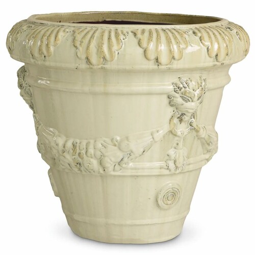 Casa Padrino Luxus Barock Keramik Blumentopf Antik Sandfarben  60 x H. 56 cm - Garten Deko