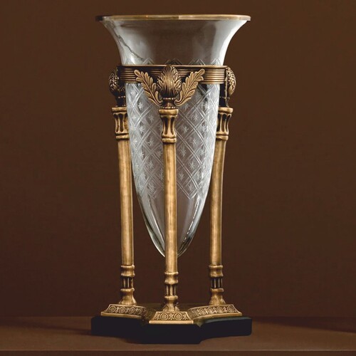 Casa Padrino Luxus Barock Kerzenleuchter Vintage Messing / Schwarz H. 51 cm