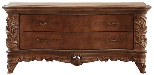 Casa Padrino Luxus Barock TV Schrank Braun - Handgefertigtes Massivholz Sideboard mit 2 Schubladen - Barock M�bel - Edel & Prunkvoll