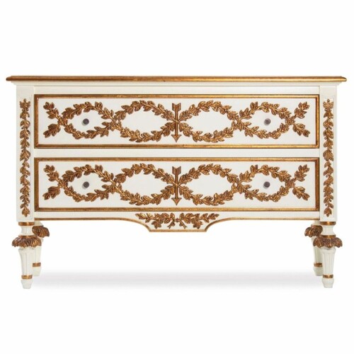 Casa Padrino Luxus Barock Kommode Elfenbein / Gold 135 cm - Barock M�bel