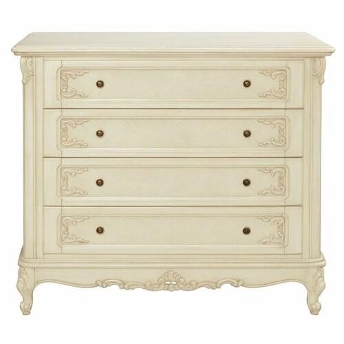 Casa Padrino Luxus Barock Kommode Creme 120 cm - Barock Schlafzimmer M�bel
