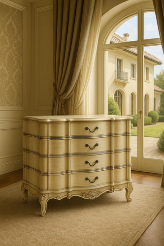 Casa Padrino Luxus Barock Kommode mit 4 Schubladen Creme 107 cm - Barock M�bel