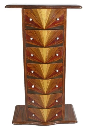 Casa Padrino Art Deco Mahagoni Kommode mit 7 Schubladen und Ablagefl�che Braun 70 x 40 x H. 120 cm - Art Deco M�bel