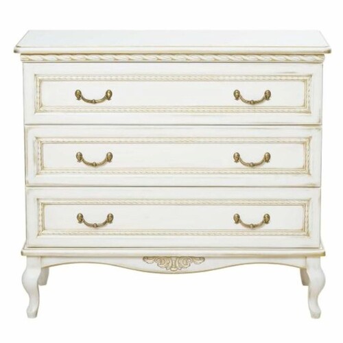 Casa Padrino Luxus Barock Kommode Wei� / Beige 100 cm - Prunkvolle Barock M�bel