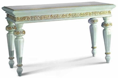 Casa Padrino Luxus Barock Konsole Wei� / Gold 140,5 cm - Made in Italy