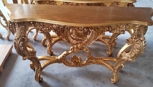 Casa Padrino Luxus Barock Konsole Gold - Prunkvoller Massivholz Konsolentisch - Barock M�bel - Luxus Qualit�t - Made in Italy