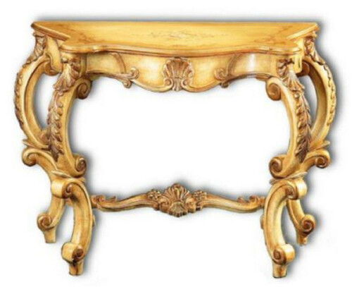 Casa Padrino Luxus Barock Konsole Naturfarben / Braun 103 x 47 x H. 78 cm - Handgefertigter Konsolentisch mit wundersch�nen Verzierungen - Barock M�bel - Edel & Prunkvoll