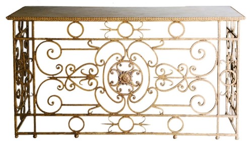 Casa Padrino Luxus Barock Konsole Wei� / Antik Gold 172 x 51 x H. 95 cm - Barockm�bel