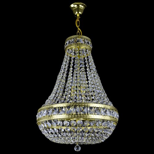 Casa Padrino Luxus Barock Kristall Deckenleuchte Gold  30 x H. 12 cm - Prunkvolle Messing Deckenleuchte mit b�hmischem Kristallglas - Barock M�bel - Edel & Prunkvoll