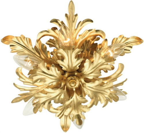 Casa Padrino Luxus Barock Deckenleuchte Gold  35 x H. 13 cm - Barock Wohnzimmer Deckenleuchte - Barock Hotel Deckenleuchte - Barock M�bel