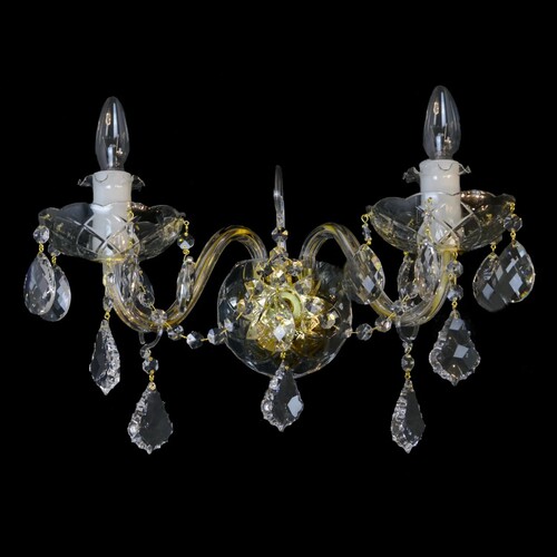 Casa Padrino Luxus Barock Kristall Deckenleuchte Gold  42 x H. 25 cm - Prunkvolle Messing Deckenleuchte mit b�hmischem Kristallglas - Barock M�bel - Edel & Prunkvoll