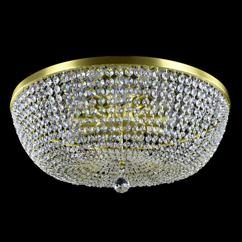 Casa Padrino Luxus Barock Kristall Deckenleuchte Gold  60 x H. 18 cm - Prunkvolle Messing Deckenleuchte mit b�hmischem Kristallglas - Barock M�bel - Edel & Prunkvoll