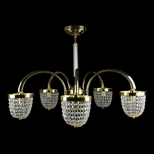 Casa Padrino Luxus Barock Kristall Deckenleuchte Gold  78 x H. 46 cm - Prunkvolle Messing Deckenleuchte mit b�hmischem Kristallglas - Barock M�bel - Edel & Prunkvoll