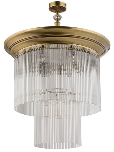 Casa Padrino Luxus Barock Kristall Deckenleuchte Messing mit Patina  60 x H. 82 cm