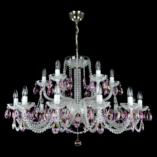 Casa Padrino Luxus Barock Kristall Deckenleuchte Silber  105 x H. 56 cm - Prunkvolle Messing Deckenleuchte mit b�hmischem Kristallglas - Barock M�bel - Edel & Prunkvoll