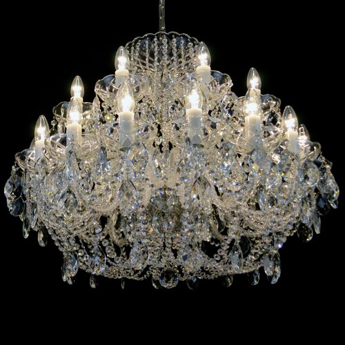 Casa Padrino Luxus Barock Kristall Deckenleuchte Silber  120 x H. 70 cm - Prunkvolle Messing Deckenleuchte mit b�hmischem Kristallglas - Barock M�bel - Edel & Prunkvoll