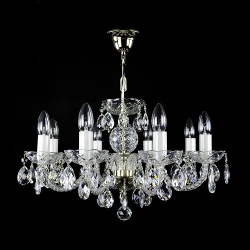 Casa Padrino Luxus Barock Kristall Deckenleuchte Silber  60 x H. 35 cm - Prunkvolle Messing Deckenleuchte mit b�hmischem Kristallglas - Barock M�bel - Edel & Prunkvoll