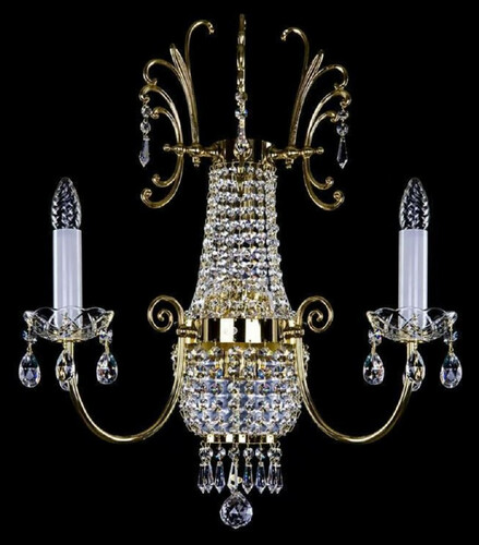 Casa Padrino Luxus Barock Kristall Wandleuchte Gold 39 x 19 x H. 60 cm - Prunkvolle Wandlampe mit B�hmischem Kristallglas - Edel & Prunkvoll