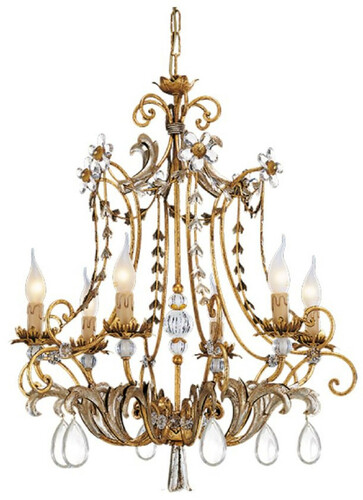 Casa Padrino Luxus Barock Kristall Kronleuchter Antik Gold / Antik Silber  62 x H. 73 cm - Prunkvoller Wohnzimmer Kronleuchter im Barockstil - Luxus Qualit�t - Made in Italy