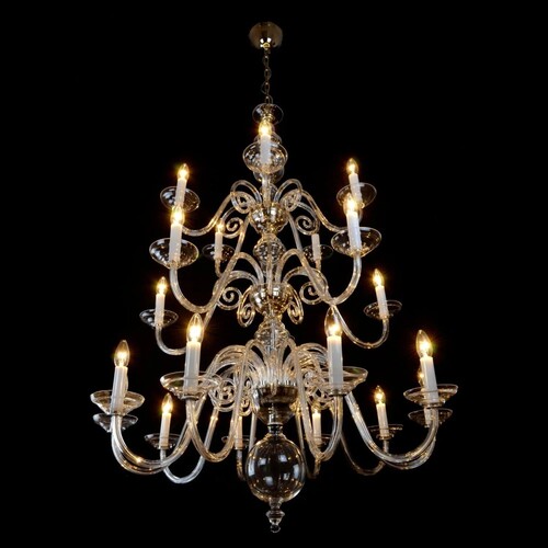 Casa Padrino Luxus Barock Kristall Kronleuchter Gold  100 x H. 130 cm - Prunkvolle Messing Kronleuchter mit b�hmischem Kristallglas - Barock M�bel - Edel & Prunkvoll