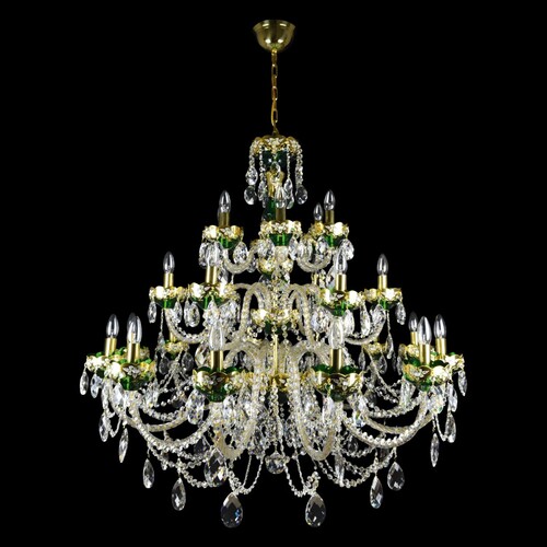 Casa Padrino Luxus Barock Kristall Kronleuchter Gold  100 x H. 97 cm - Prunkvolle Messing Kronleuchter mit b�hmischem Kristallglas - Barock M�bel - Edel & Prunkvoll