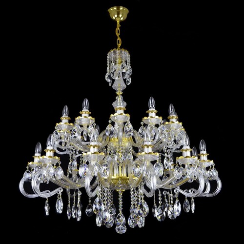 Casa Padrino Luxus Barock Kristall Kronleuchter Gold  110 x H. 100 cm - Prunkvolle Messing Kronleuchter mit b�hmischem Kristallglas - Barock M�bel - Edel & Prunkvoll
