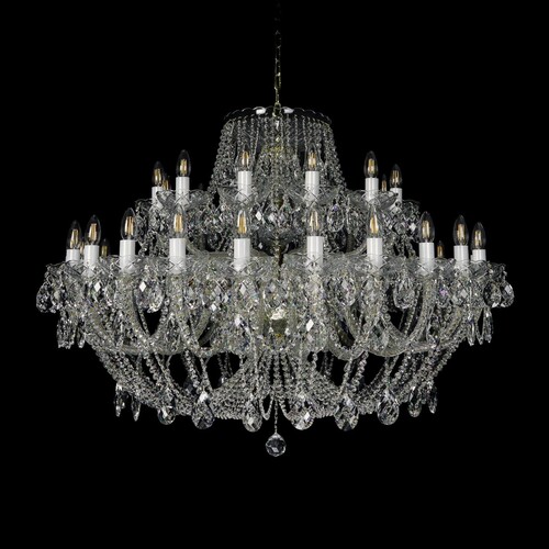 Casa Padrino Luxus Barock Kristall Kronleuchter Gold  120 x H. 90 cm - Prunkvolle Messing Kronleuchter mit b�hmischem Kristallglas - Barock M�bel - Edel & Prunkvoll