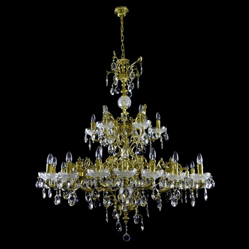 Casa Padrino Luxus Barock Kristall Kronleuchter Gold  125 x H. 130 cm - Prunkvolle Messing Kronleuchter mit b�hmischem Kristallglas - Barock M�bel - Edel & Prunkvoll