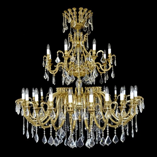 Casa Padrino Luxus Barock Kristall Kronleuchter Gold  150 x H. 140 cm - Prunkvolle Messing Kronleuchter mit b�hmischem Kristallglas - Barock M�bel - Edel & Prunkvoll