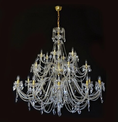 Casa Padrino Luxus Barock Kristall Kronleuchter Gold  150 x H. 140 cm - Prunkvolle Messing Kronleuchter mit b�hmischem Kristallglas - Barock M�bel - Edel & Prunkvoll