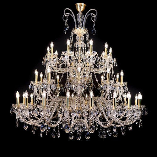 Casa Padrino Luxus Barock Kristall Kronleuchter Gold  160 x H. 160 cm - Prunkvolle Messing Kronleuchter mit b�hmischem Kristallglas - Barock M�bel - Edel & Prunkvoll